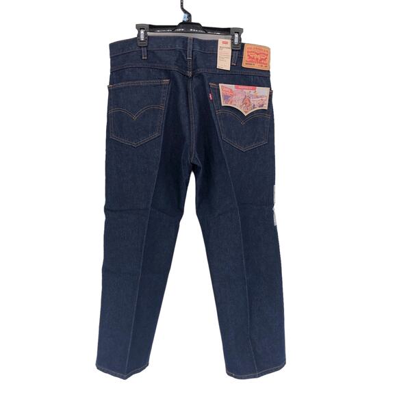 NEW Levi's Western Fit Jeans Mens 38x29 Straight Leg 100% Cotton Blue Denim Dark - Picture 4 of 10